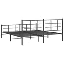 vidaXL fekete fém ágykeret fej- és lábtámlával 183 x 213 cm