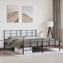 vidaXL fekete fém ágykeret fej- és lábtámlával 183 x 213 cm