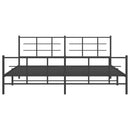 vidaXL fekete fém ágykeret fej- és lábtámlával 193 x 203 cm