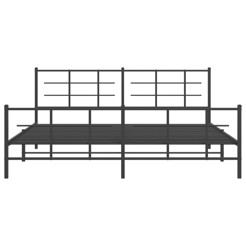 vidaXL fekete fém ágykeret fej- és lábtámlával 193 x 203 cm