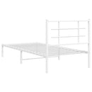 vidaXL fehér fém ágykeret fejtámlával 90x190 cm