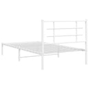 vidaXL fehér fém ágykeret fejtámlával 107x203 cm