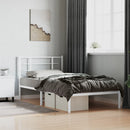 vidaXL fehér fém ágykeret fejtámlával 107x203 cm