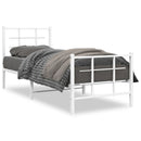 vidaXL fehér fém ágykeret fej- és lábtámlával 75 x 190 cm
