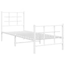 vidaXL fehér fém ágykeret fej- és lábtámlával 75 x 190 cm