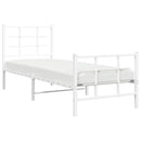 vidaXL fehér fém ágykeret fej- és lábtámlával 75 x 190 cm