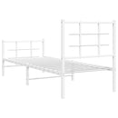 vidaXL fehér fém ágykeret fej- és lábtámlával 75 x 190 cm