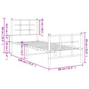 vidaXL fehér fém ágykeret fej- és lábtámlával 75 x 190 cm