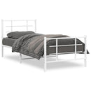 vidaXL fehér fém ágykeret fej- és lábtámlával 90 x 190 cm