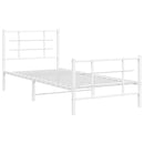 vidaXL fehér fém ágykeret fej- és lábtámlával 90 x 190 cm