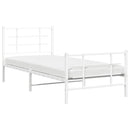 vidaXL fehér fém ágykeret fej- és lábtámlával 90 x 190 cm