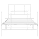 vidaXL fehér fém ágykeret fej- és lábtámlával 90 x 190 cm
