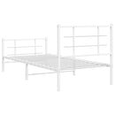 vidaXL fehér fém ágykeret fej- és lábtámlával 90 x 190 cm