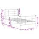 vidaXL fehér fém ágykeret fej- és lábtámlával 90 x 190 cm