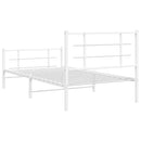 vidaXL fehér fém ágykeret fej- és lábtámlával 100x200 cm