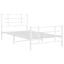 vidaXL fehér fém ágykeret fej- és lábtámlával 107 x 203 cm