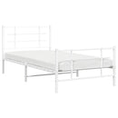 vidaXL fehér fém ágykeret fej- és lábtámlával 107 x 203 cm