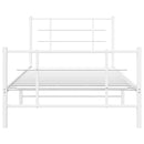 vidaXL fehér fém ágykeret fej- és lábtámlával 107 x 203 cm