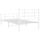 vidaXL fehér fém ágykeret fej- és lábtámlával 107 x 203 cm