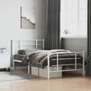 vidaXL fehér fém ágykeret fej- és lábtámlával 107 x 203 cm