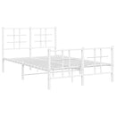 vidaXL fehér fém ágykeret fej- és lábtámlával 120x200 cm