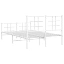 vidaXL fehér fém ágykeret fej- és lábtámlával 120x200 cm
