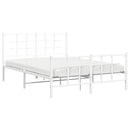 vidaXL fehér fém ágykeret fej- és lábtámlával 135x190 cm