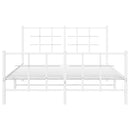 vidaXL fehér fém ágykeret fej- és lábtámlával 135x190 cm