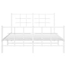 vidaXL fehér fém ágykeret fej- és lábtámlával 140 x 190 cm