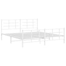 vidaXL fehér fém ágykeret fej- és lábtámlával 183 x 213 cm