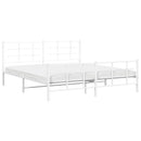 vidaXL fehér fém ágykeret fej- és lábtámlával 183 x 213 cm