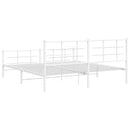 vidaXL fehér fém ágykeret fej- és lábtámlával 183 x 213 cm