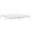 vidaXL fehér fém ágykeret fej- és lábtámlával 193 x 203 cm