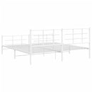 vidaXL fehér fém ágykeret fej- és lábtámlával 193 x 203 cm