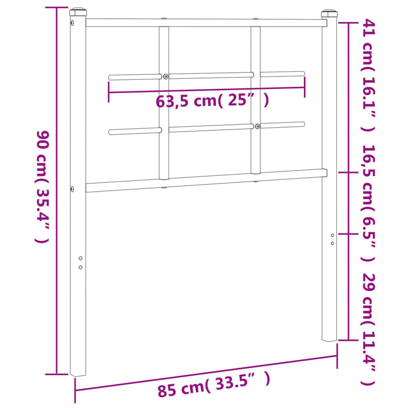 vidaXL fehér fém fejtámla 80 cm