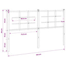 vidaXL fehér fém csere fejtámla 150 cm