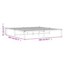 vidaXL fekete fém ágykeret 200 x 200 cm