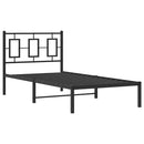 vidaXL fekete fém ágykeret fejtámlával 90 x 190 cm
