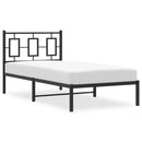 vidaXL fekete fém ágykeret fejtámlával 90 x 190 cm
