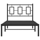 vidaXL fekete fém ágykeret fejtámlával 90 x 190 cm