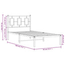 vidaXL fekete fém ágykeret fejtámlával 90 x 190 cm