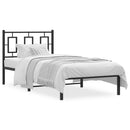 vidaXL fekete fém ágykeret fejtámlával 90 x 200 cm