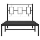vidaXL fekete fém ágykeret fejtámlával 90 x 200 cm