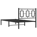 vidaXL fekete fém ágykeret fejtámlával 90 x 200 cm