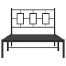 vidaXL fekete fém ágykeret fejtámlával 100 x 200 cm