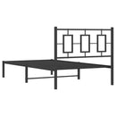vidaXL fekete fém ágykeret fejtámlával 100 x 200 cm