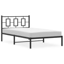 vidaXL fekete fém ágykeret fejtámlával 107 x 203 cm