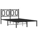vidaXL fekete fém ágykeret fejtámlával 120 x 200 cm