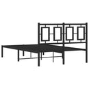 vidaXL fekete fém ágykeret fejtámlával 120 x 200 cm