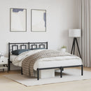 vidaXL fekete fém ágykeret fejtámlával 135 x 190 cm